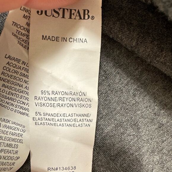 Just Fab Gray 3/4 Sleeve Boat Neck Lightweight Jersey Knit Stretchy Dress Size M - Picture 6 of 7